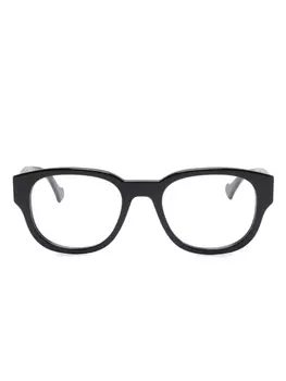 Gucci Eyewear очки в трапециевидной оправе с логотипом, черный