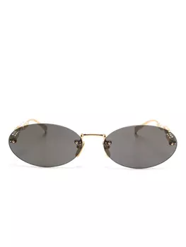 Gucci Eyewear oval-frame солнцезащитные очки, золотой