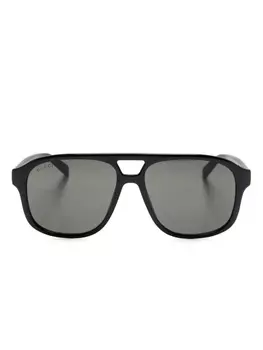 Gucci Eyewear pilot-frame солнцезащитные очки, черный