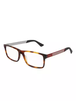 Gucci Eyewear прозрачная оправа цвета гавана, красный