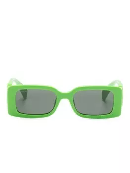 Gucci Eyewear солнцезащитные очки Chaise Lounge в прямоугольной оправе, зеленый