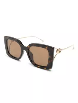 Gucci Eyewear солнцезащитные очки черепаховой расцветки, коричневый