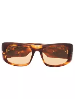 Gucci Eyewear солнцезащитные очки черепаховой расцветки, коричневый