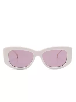Gucci Eyewear солнцезащитные очки Double G в оправе 'бабочка', розовый