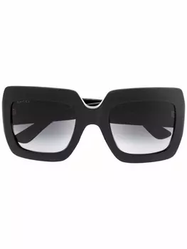 Gucci Eyewear солнцезащитные очки GG0053 в квадратной оправе, черный
