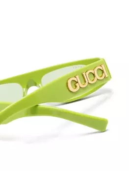 Gucci Eyewear солнцезащитные очки GG1771S в геометричной оправе, зеленый