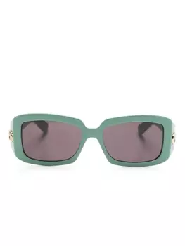 Gucci Eyewear солнцезащитные очки Icon GG в прямоугольной оправе, зеленый