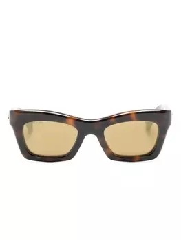 Gucci Eyewear солнцезащитные очки кошачий глаз, коричневый