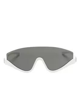 Gucci Eyewear солнцезащитные очки-маска с логотипом Interlocking G, белый