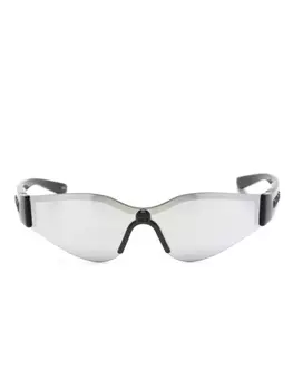 Gucci Eyewear солнцезащитные очки-маска с логотипом Interlocking G, черный