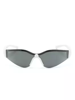 Gucci Eyewear солнцезащитные очки-маска с логотипом Interlocking G, белый