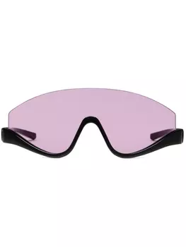 Gucci Eyewear солнцезащитные очки-маска с логотипом Interlocking G, розовый