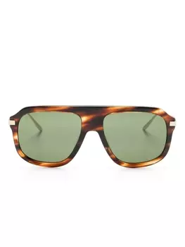 Gucci Eyewear солнцезащитные очки-пилоты черепаховой расцветки, золотистый