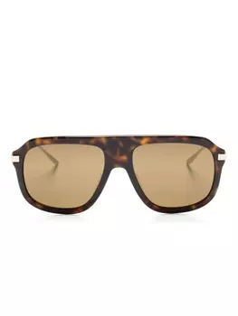 Gucci Eyewear солнцезащитные очки-пилоты черепаховой расцветки, коричневый