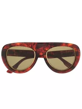 Gucci Eyewear солнцезащитные очки-пилоты черепаховой расцветки, коричневый