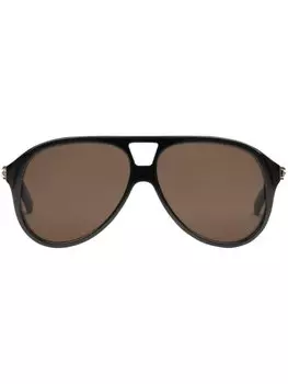 Gucci Eyewear солнцезащитные очки-пилоты, черный