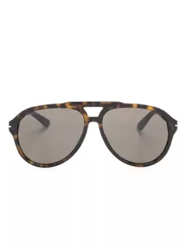 Gucci Eyewear солнцезащитные очки-пилоты, коричневый