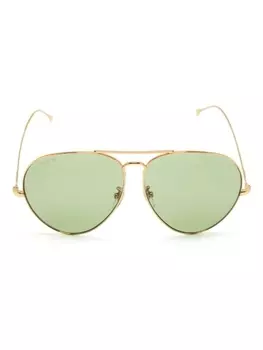 Gucci Eyewear солнцезащитные очки-пилоты с логотипом, золотистый