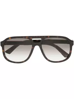 Gucci Eyewear солнцезащитные очки-пилоты с логотипом, коричневый