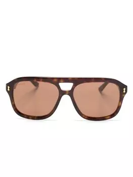 Gucci Eyewear солнцезащитные очки-пилоты с логотипом, коричневый