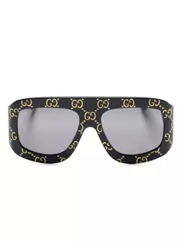 Gucci Eyewear солнцезащитные очки-пилоты Street с логотипом GG, черный