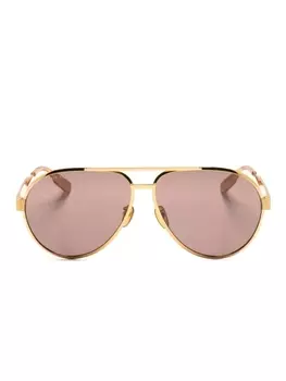 Gucci Eyewear солнцезащитные очки-пилоты, золотистый