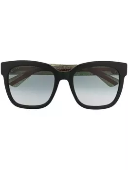 Gucci Eyewear солнцезащитные очки с эффектом градиента, черный