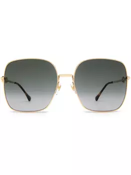 Gucci Eyewear солнцезащитные очки с декором Horsebit, золотой
