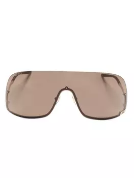 Gucci Eyewear солнцезащитные очки с декором Square-G, золотистый