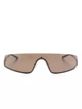 Gucci Eyewear солнцезащитные очки с декором Square-G, золотистый