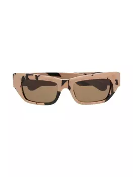 Gucci Eyewear солнцезащитные очки с камуфляжным узором, нейтральный цвет