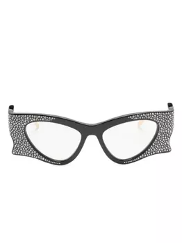 Gucci Eyewear солнцезащитные очки с кристаллами, черный