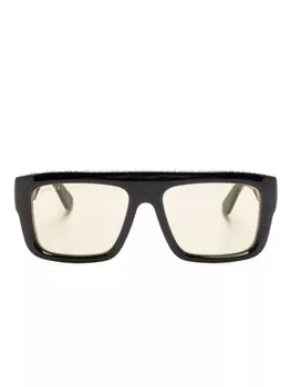 Gucci Eyewear солнцезащитные очки с кристаллами и логотипом, черный
