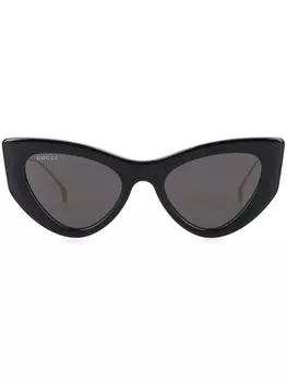 Gucci Eyewear солнцезащитные очки с логотипом Double G, черный
