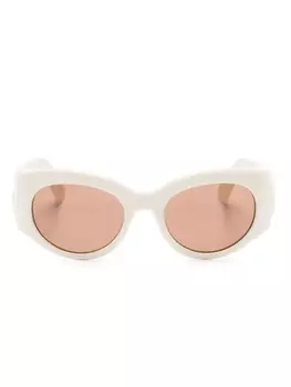 Gucci Eyewear солнцезащитные очки с логотипом Double G, нейтральный цвет