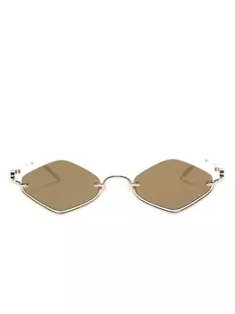 Gucci Eyewear солнцезащитные очки с логотипом Double G, золотистый