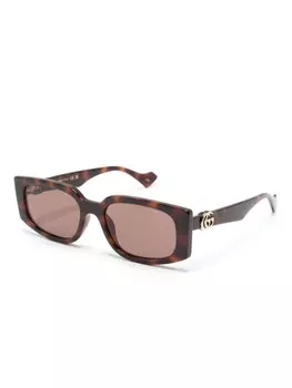 Gucci Eyewear солнцезащитные очки с логотипом Double G, коричневый