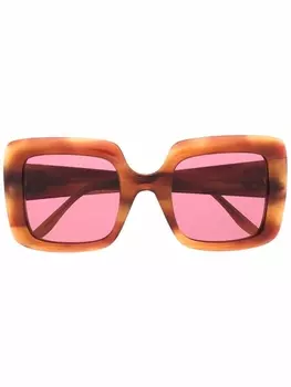 Gucci Eyewear солнцезащитные очки с логотипом Interlocking G, коричневый