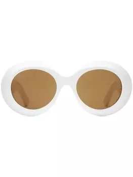 Gucci Eyewear солнцезащитные очки с логотипом Interlocking G, белый