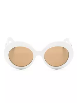 Gucci Eyewear солнцезащитные очки с логотипом Interlocking G, белый