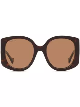 Gucci Eyewear солнцезащитные очки с логотипом Interlocking G, зеленый