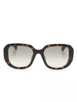 Gucci Eyewear солнцезащитные очки с логотипом Interlocking G, коричневый