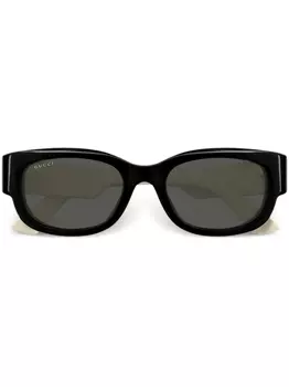 Gucci Eyewear солнцезащитные очки с логотипом Interlocking G, черный
