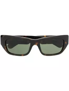 Gucci Eyewear солнцезащитные очки с логотипом, коричневый