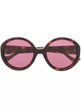 Gucci Eyewear солнцезащитные очки с логотипом, коричневый