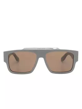 Gucci Eyewear солнцезащитные очки с логотипом, серый