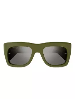 Gucci Eyewear солнцезащитные очки с логотипом, зеленый
