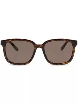 Gucci Eyewear солнцезащитные очки с низкой переносицей, коричневый