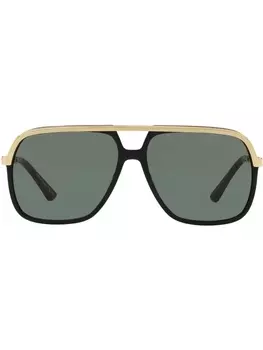 Gucci Eyewear солнцезащитные очки с отделкой Web, черный