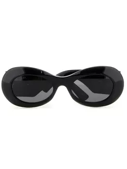 Gucci Eyewear солнцезащитные очки с переплетенными буквами G, черный